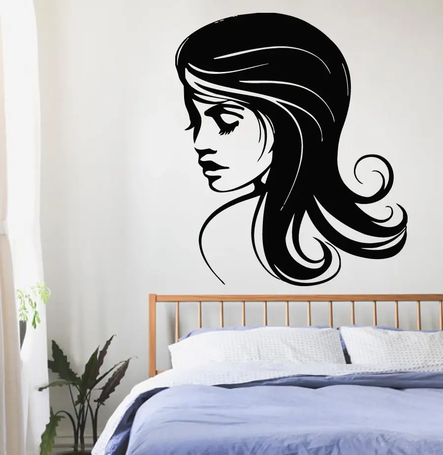 Hair Salon Sticker Beauty Scissors Decal Haircut Name Posters Vinyl Wall Art Decals Decor Decoration Mural Salon Sticker Q0014