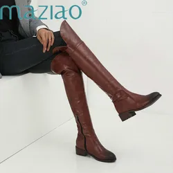 Plus Size Over Knee Thigh High Boots Women Autumn Sexy Thin High Heels Platform Women Shoes Square Heel Loose Boots MAZIAO