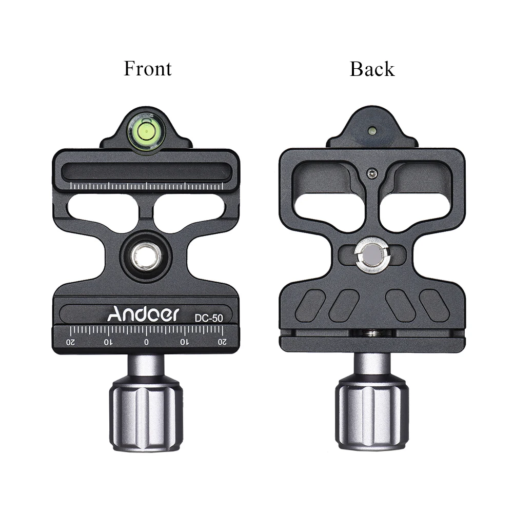 Andoer DC-50 Quick Release Clamp Professional Universal Aluminum Alloy Knob-Type for Arca Swiss Standard and for Manfrotto 200PL