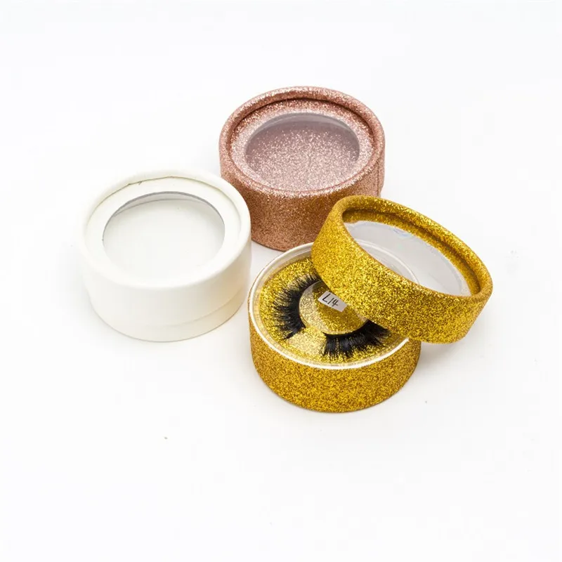 Seashine 10 Round Boxes Glitter Eyelash Extension Mink Eyelashes Extension False Eyelash Extension 3D Mink Lash Box Eyelash Box