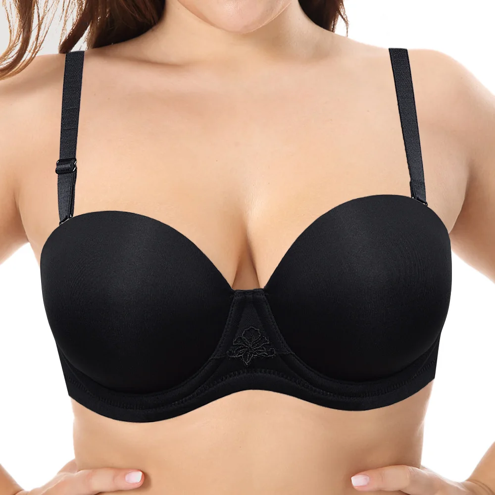 YANDW-Sujetador Push Up con aros para mujer, ropa interior Sexy, color negro, 32, 34, 36, 38, 40, 42, 44, B, C, D, E, F, G, H, novedad