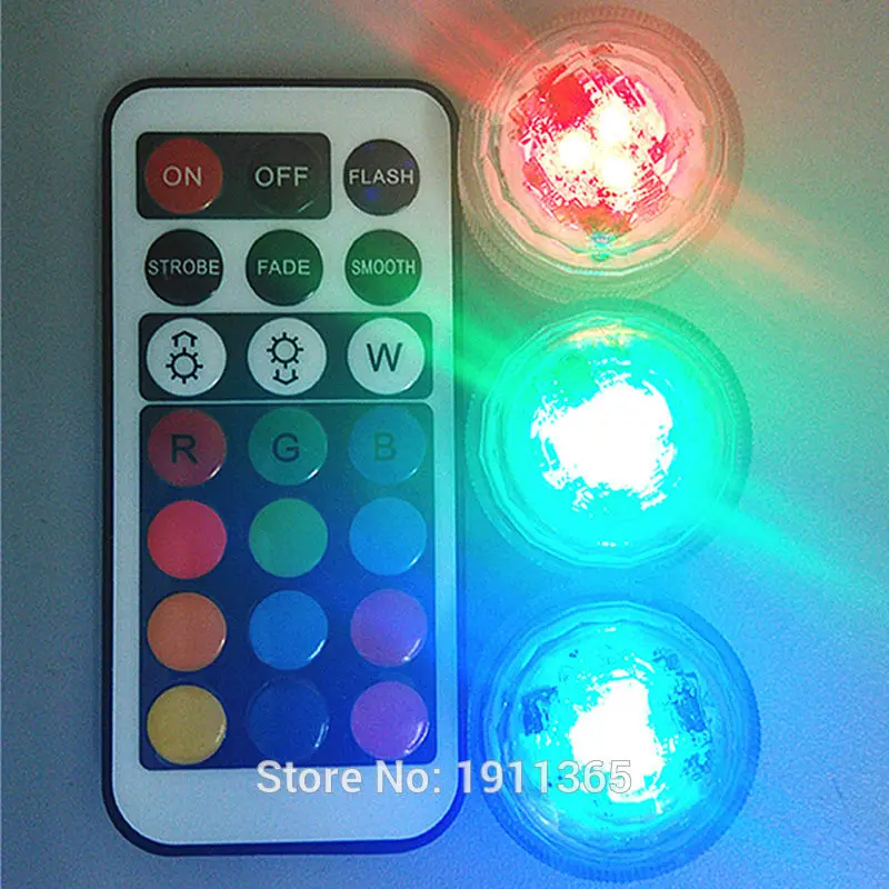 

20x Wedding Decor Remote Control Waterproof LED Party Tea Table Mini Lights With Battery Christmas Vase Hookah Halloween