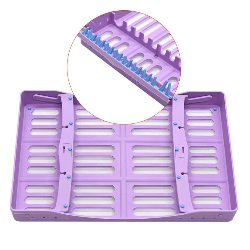 Dental Plastic Sterilization Rack Surgical Sterilization Box Instrument Placement Disinfection Box Cassette Burs Disinfection