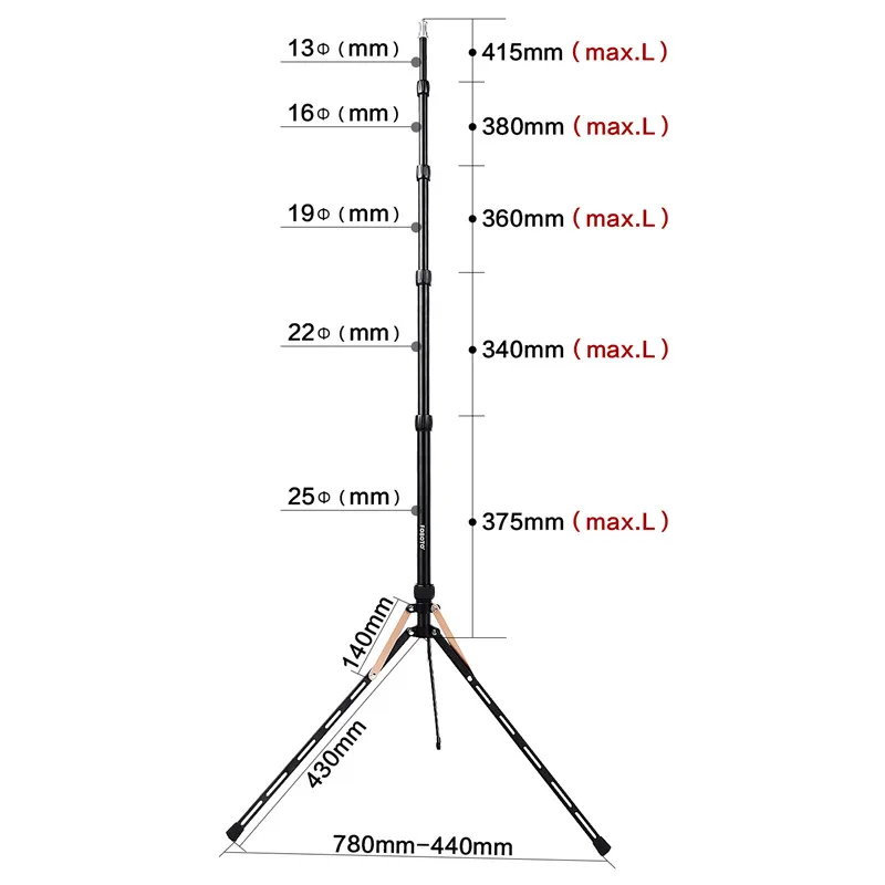 Fosoto FT-190B Gold Led Light Tripod Stand Bag 2.22m Softbox For Photo Studio Photographic Lighting Flash Umbrellas Reflector