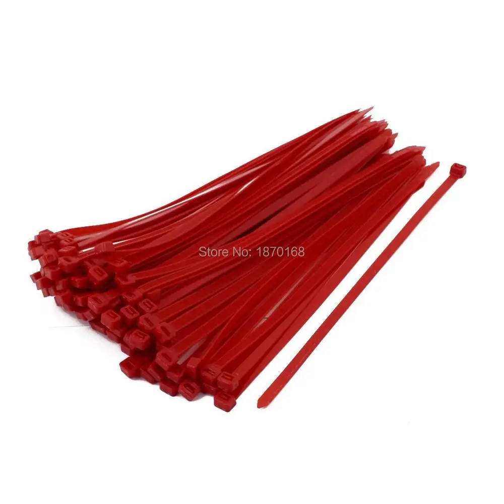 8mm x 350mm Self Locking Nylon Cable Ties Heavy Industrial Wire Zip Ties Red 100pcs