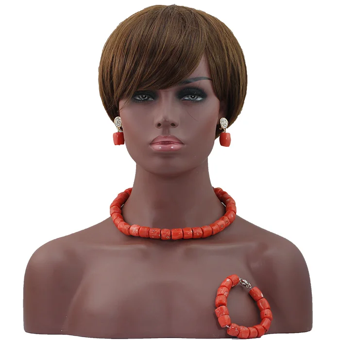 Wonderfu  Birthday Gift Natural Coral Beads Necklace Set African Coral Necklace Jewelry Set Cheap  Beads  ABL534