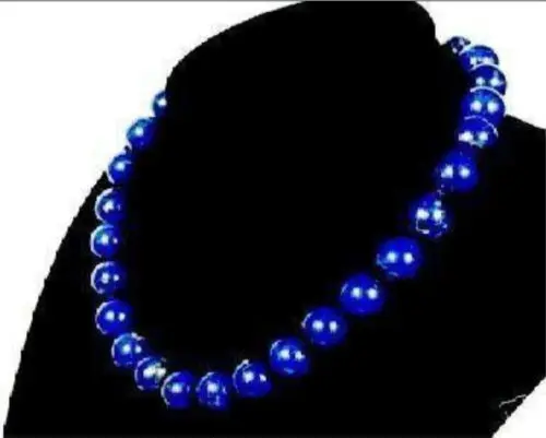 

free shupping Stunning! 8mm Egyptian Lapis Lazuli Necklace AAA