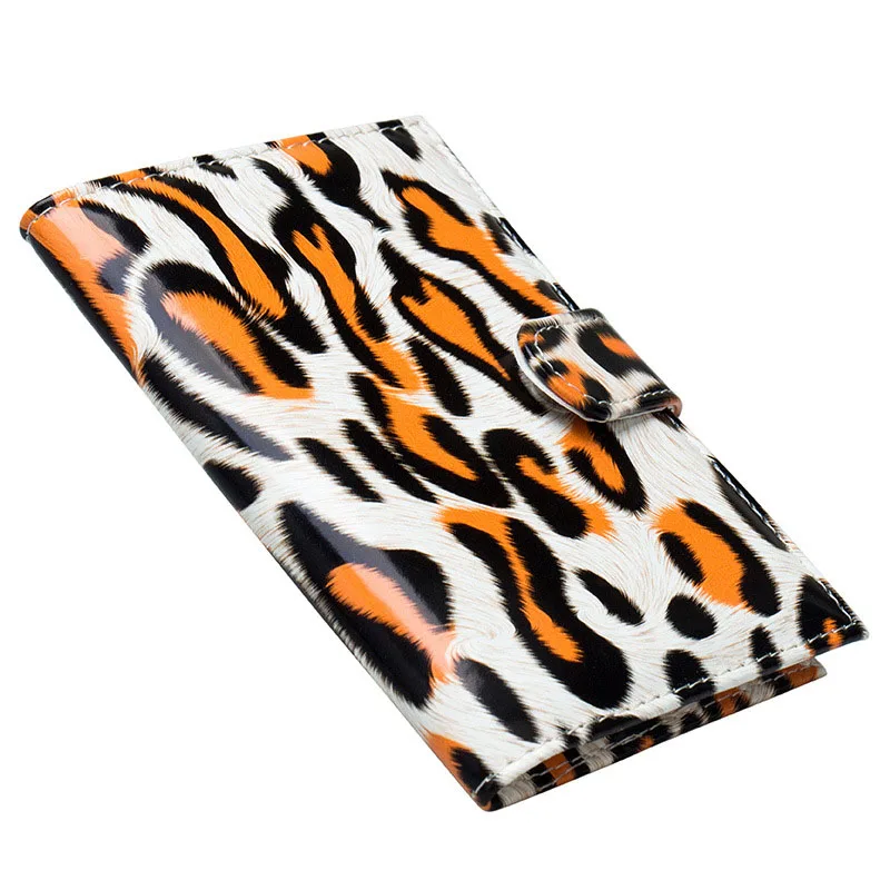 2019 New big leopard passport holder buckle passport color passport bag ear multi-card ticket holder For Ladies in high quality