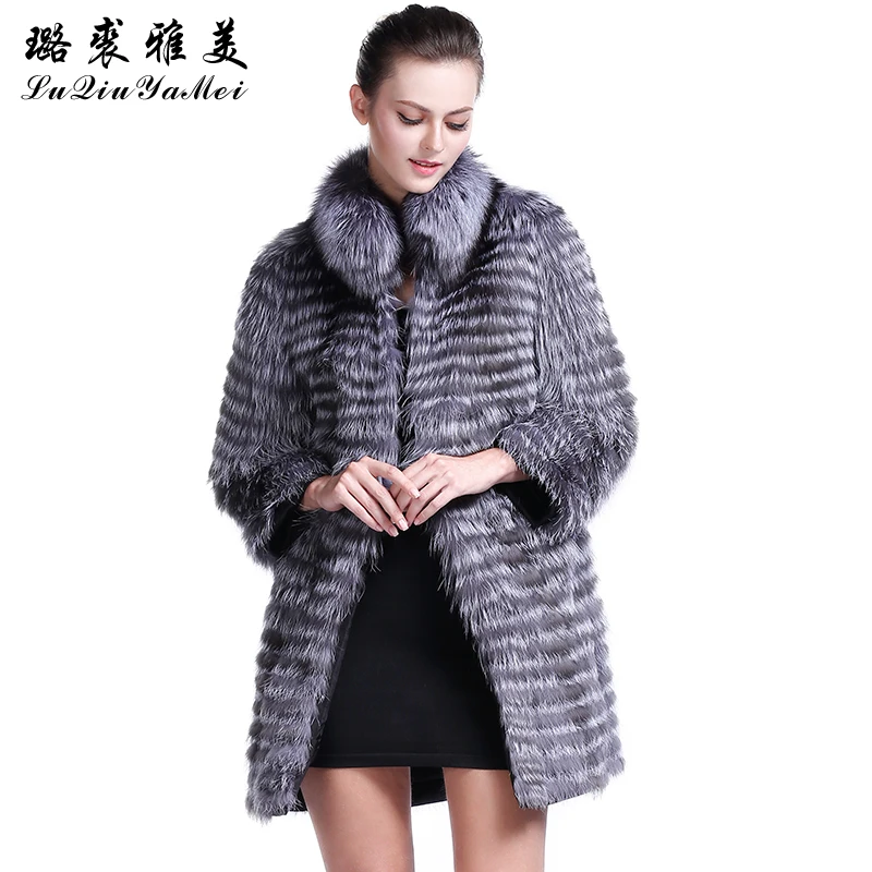 Russian Women\'s Fur Coats Natural Silver Fox Fur Newest 2021 Jackets Lined Warm Luxury Brand Real Fur Coat Vests Female