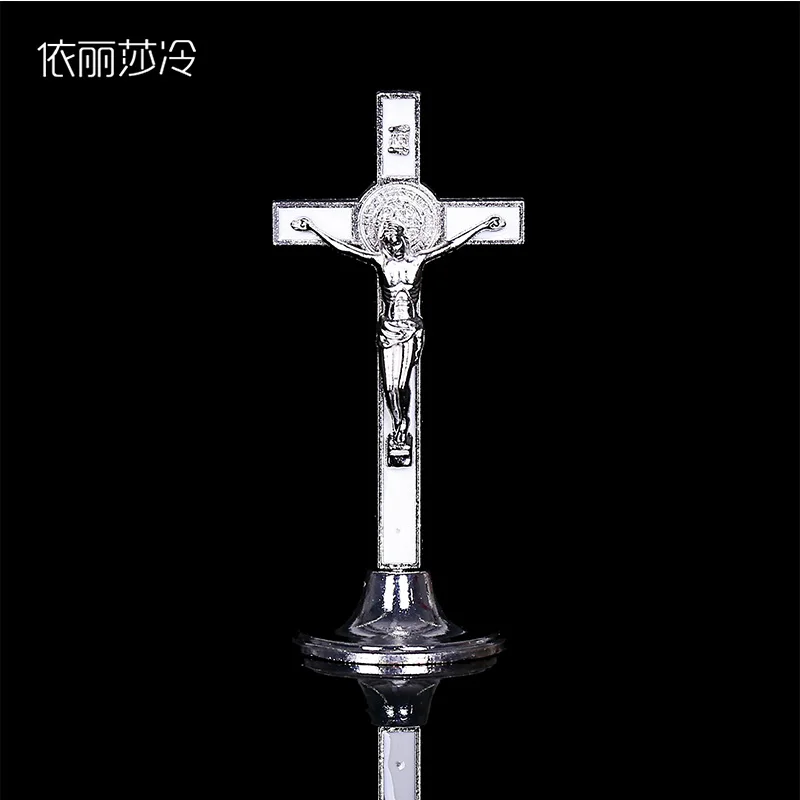 Estatua grande de adorno de coche con cruz cristiana de Jesús, Cruz católica, estatua de decoración de Santa Cruz, estatua clásica de cruz de Jesús. 22x5,5CM
