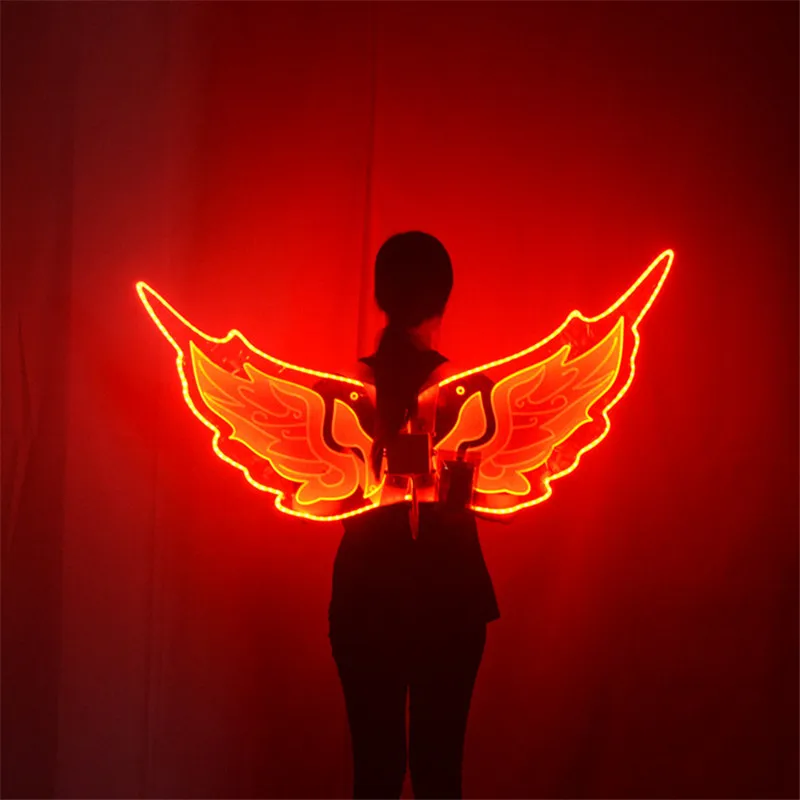 

KS61 RGB colorful led light wings singer performance dress dj luminous cloak bar glowing backplane party show wears props rave