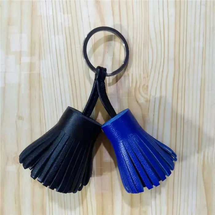 Luxury Brand Tassel Leather Keychain Diy For Purse Bag Handbag  Accessories Keyring Women Charm Backpack Pendant Gift Elegant