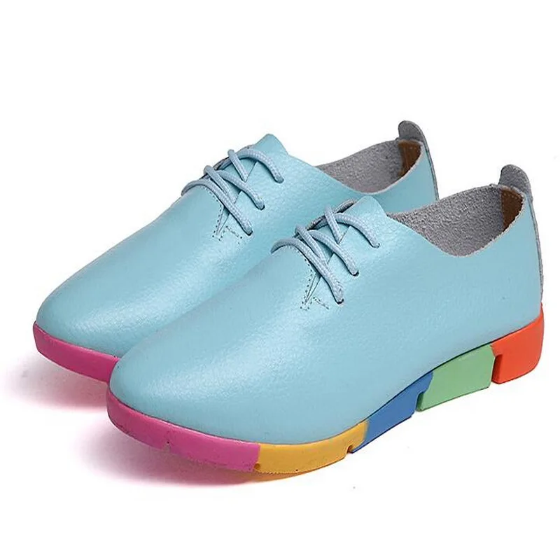 2021 Spring Autumn Split Leather Shoe Women Flat Small White Shoes Pointed Toe Casual Nurse Shoes Flat Student Shoes