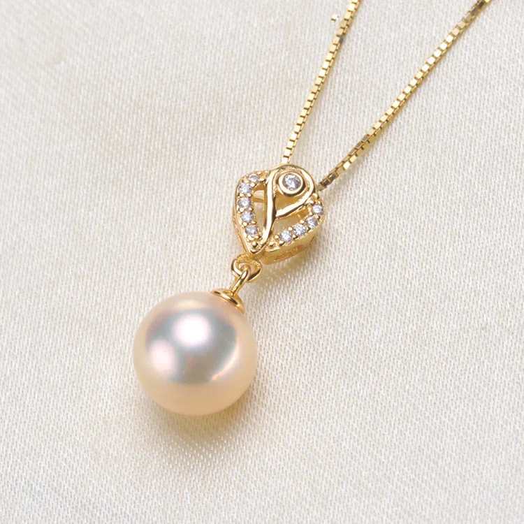 

S925 Sterling Silver Rose Pearl Pendant Holder Women DIY Pearl Pendant Jewelry Findings Silver&Gold Color 6Pcs/Lot