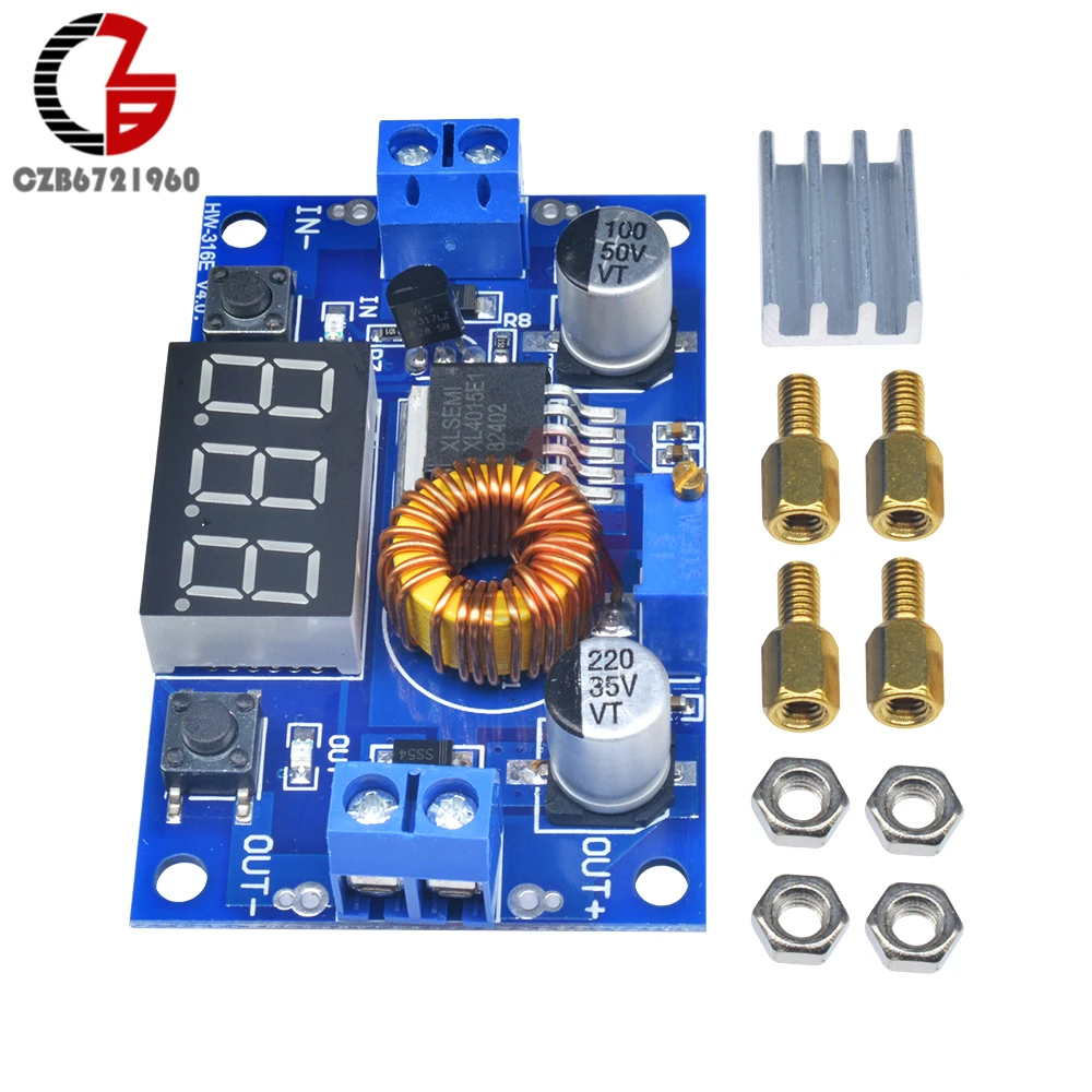 5A 75W Adjustable Power Supply DC-DC Step Down Buck Converter Digital LED Display Voltage Regulator Meter Voltmeter 12V 24V