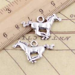 20pcs Charms Running Horse Steed 12x28mm Tibetan Silver Color Pendants Antique Jewelry Making DIY Handmade Craft