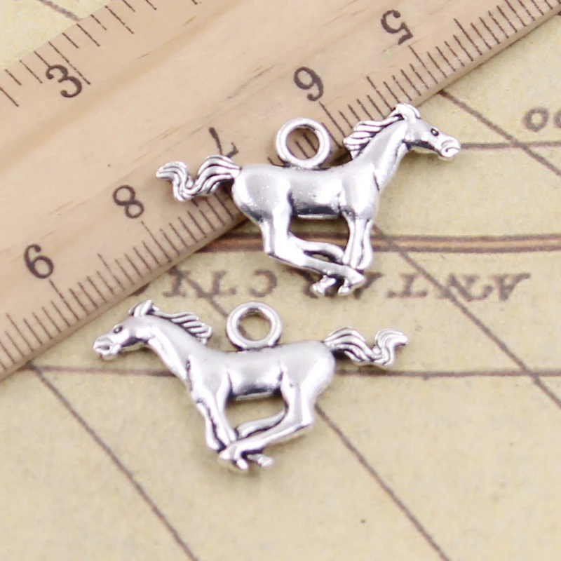 20 sztuk Charms biegnący koń rumak 12x28mm tybetański srebrny kolor wisiorki antyczna biżuteria Making DIY Handmade Craft