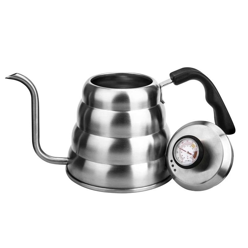 

Stainless Steel Built-in Thermometer Coffee Pots , Pour Over Coffee Kettle 1.2L Hand Drip Coffee Maker Suit Induction Cooker