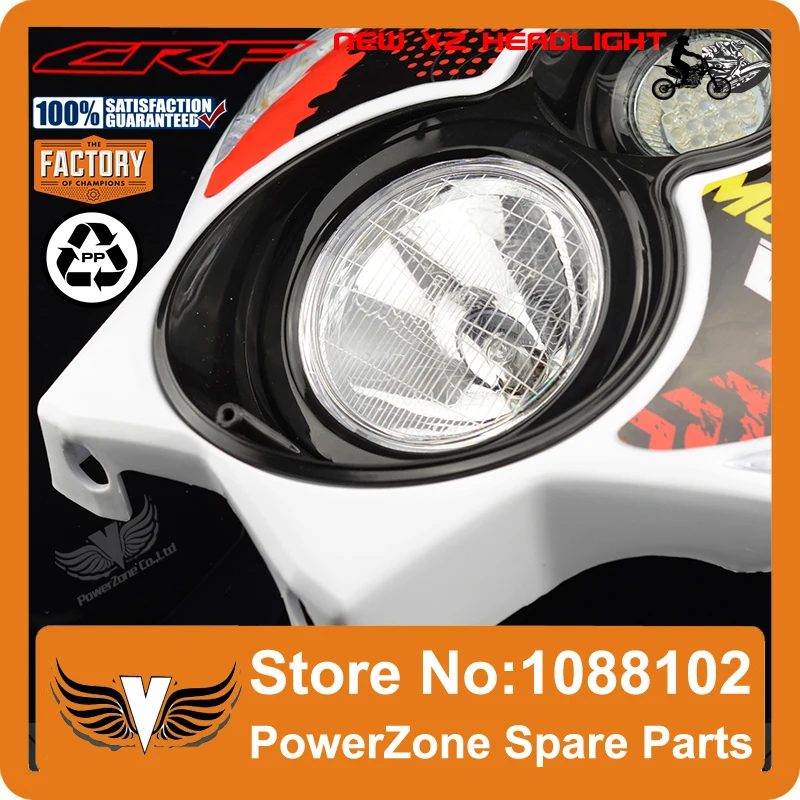 Powerzone Trail Tech Motorcycle Motocross Supermoto X2 Headlight Headlamp Street Fighter CR CRF 250 450 250R 450R