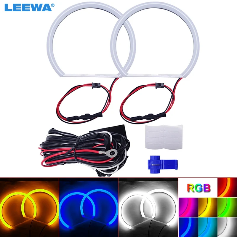 LEEWA 2X131mm Car Auto Halo Rings Cotton Lights SMD LED Angel Eyes for Hyundai Spectra 05-06 Car Styling White/Blue/Yellow/RGB