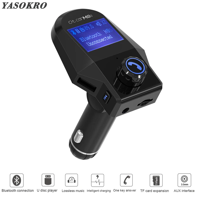 

Bluetooth-compatible Car Kit Handsfree Car MP3 Audio Player FM Transmitter Modulator Support U Disk TF Card USB Car Charger