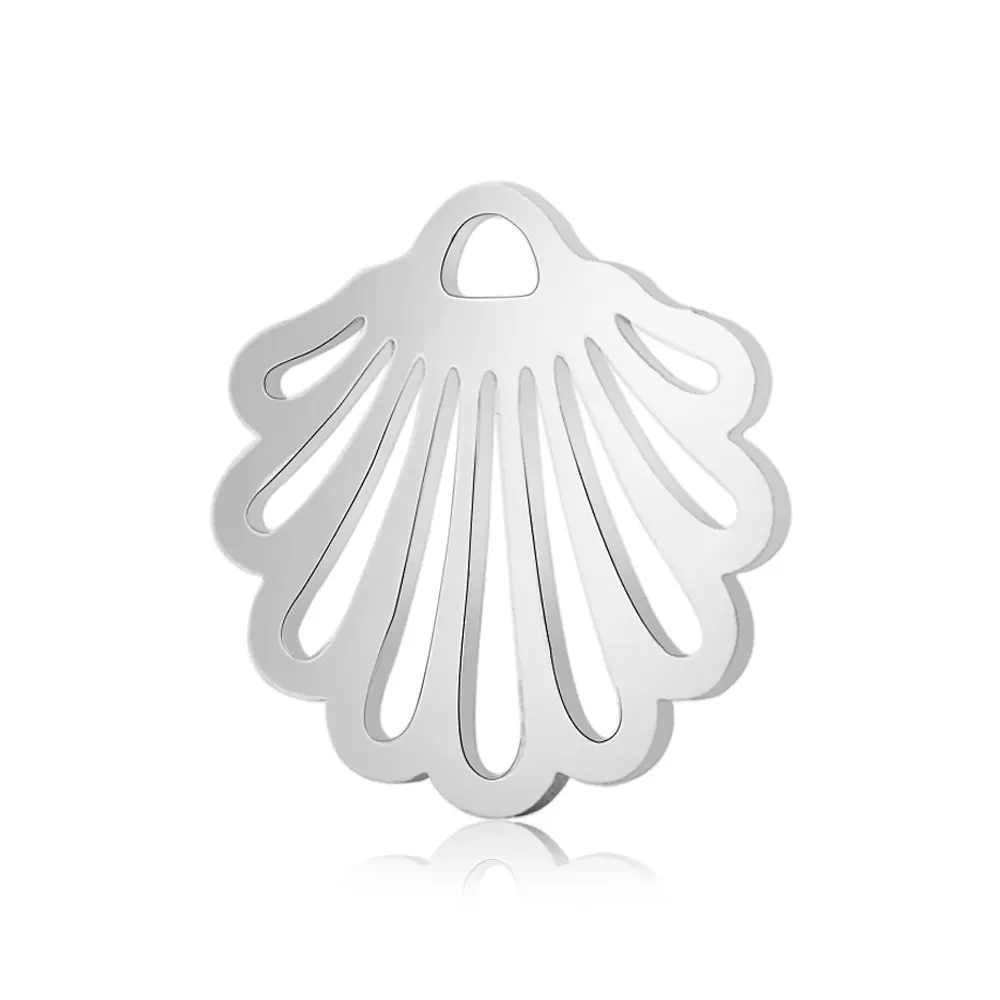 10pcs/lot 316 Stainless Steel Sea Shell Charms VNISTAR High Polished  Seahorse DIY Conch Jewelry Finding Supplies