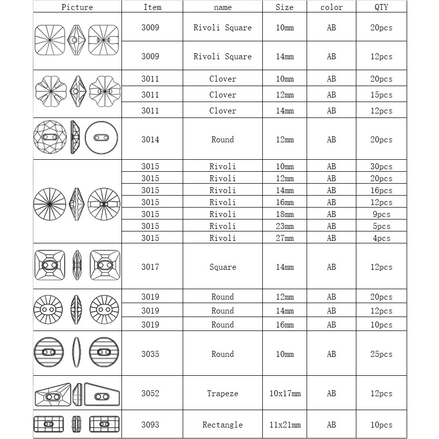 Crystal Clear Different Buttons Strass botones Sew on Button DIY Rhinestone Snap Craft for Jewelry Garment Clothes Sofa Costume