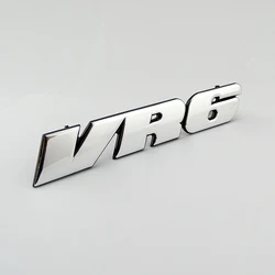 Chrome 3D Sticker VR6 Car Grill Badge Emblem Decal MK3 Grille Auto Logo for VW Golf Corrado Jetta Passat