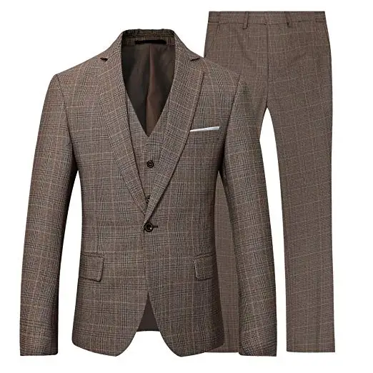 

Custom Made New Arrival Plaid Men Suits 2020 Latest Design Slim Fit Wedding Suit 3pcs Prom Casual Tuxedos Men Suits