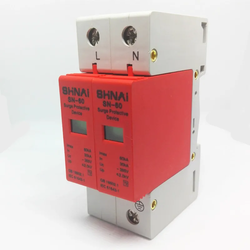 SPD 30KA - 60KA 1P+N surge arrester protection device electric house surge protector D ~385V AC