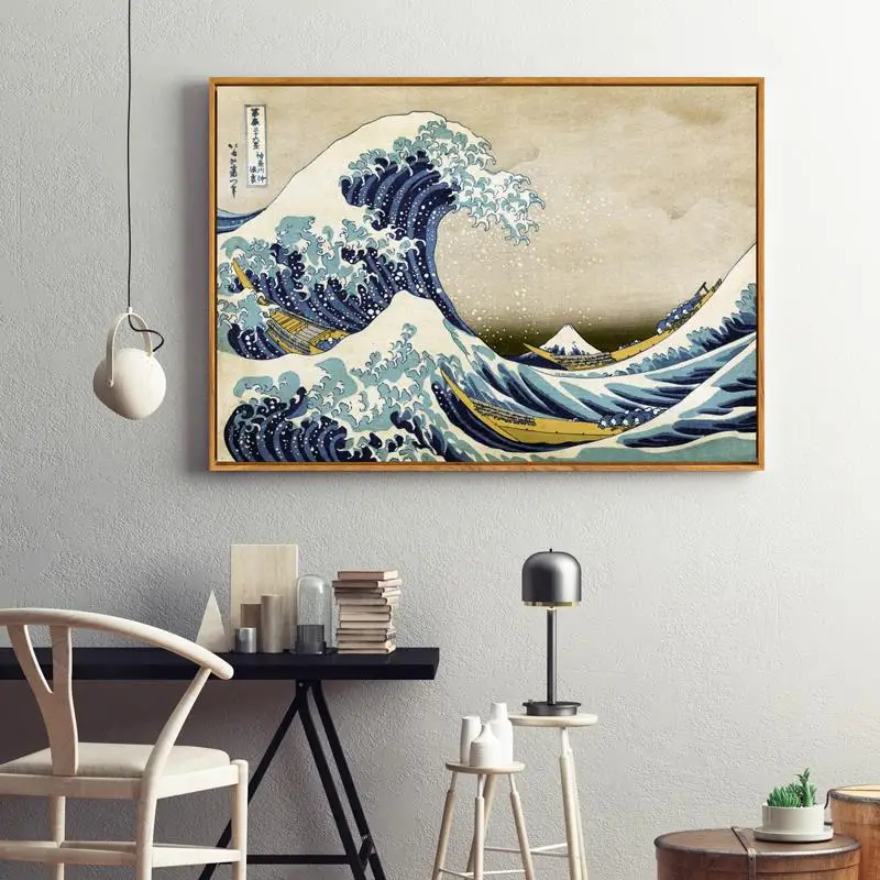 Japanese Style Traditional Posters Canvas Paintings Wave Kanagawa Wall Art Pictures For Living Room Study Room Morden Home Decor