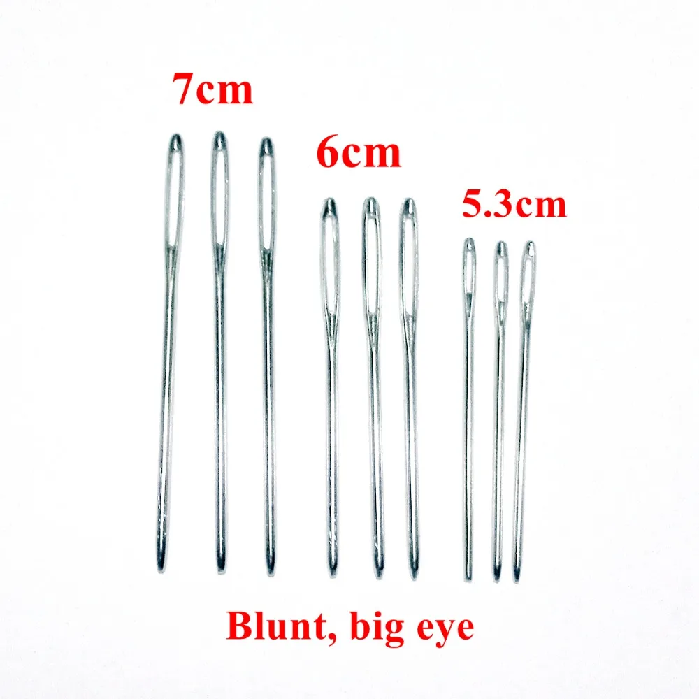 Wholesale 100pcs 4~17.5cm big eye Needles blunt sharp long large hole bodkin sewing kniting embroidery Tool hand DIY needlework