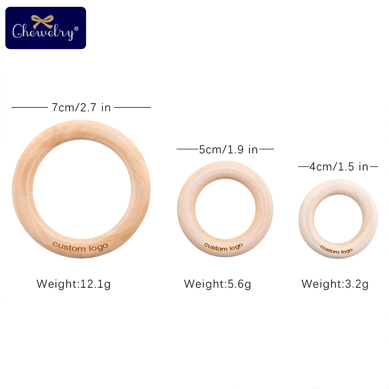 Customize Engraved Beech Wooden Ring 50Pc Baby Teether Wooden Blanks Teether 20 Maple Bead Baby Product Diy Crafts For Kid Toys