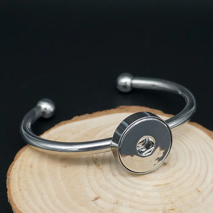 Fashion Charming Stainless steel metal Snap bracelet bangle fit 18MM snap buttons jewelry wholesale SG0061