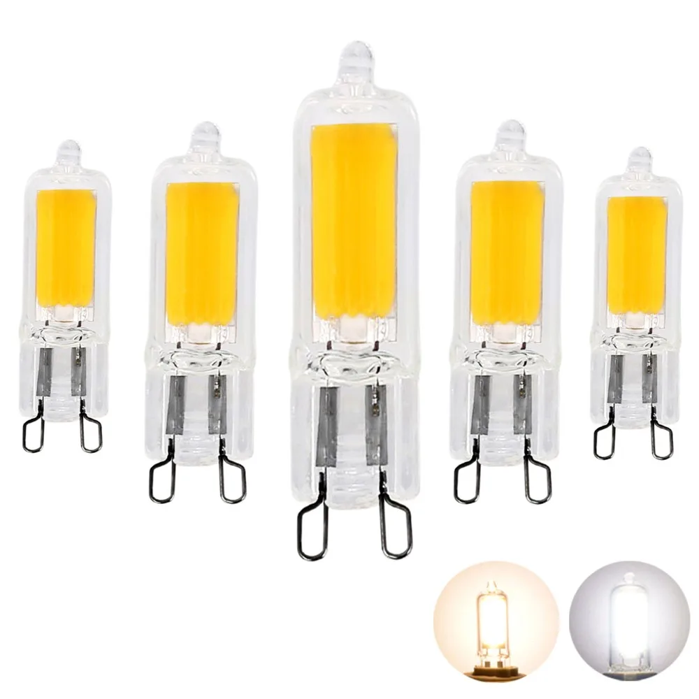 

G9 LED Light Bulbs 3W 5W COB Glass LED Lamps 25W 45W Halogen Bulb Equivalent for Pendant Lighting Fixture Home Chandeliers