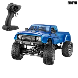 EBOYU FY002A RC Truck 2.4Ghz 1/16 4WD Off-road RC Truck with Front LED Light Brushed Military RC Car RTR Gift Toy for Kids