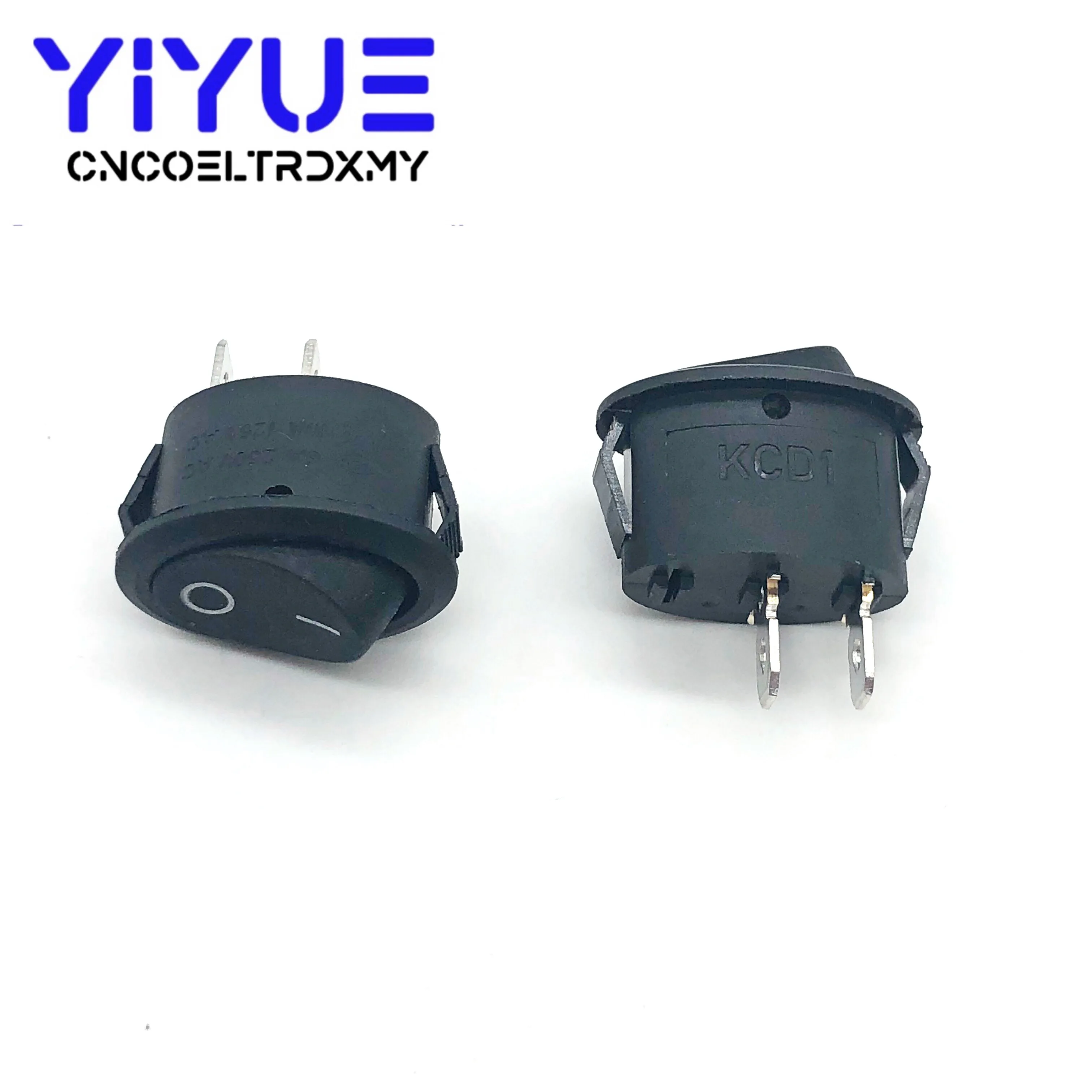 5Pcs Rocker Switch Ellipse Black KCD1 2Pin two position Seesaw Power switch  6A/250VAC 10A/125VAC toggle switch