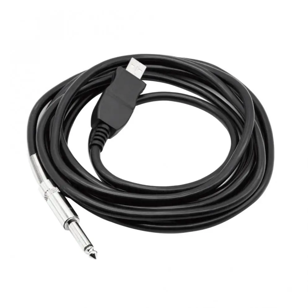 3m 10ft Guitar Bass USB to 1/4inch 6.35mm Jack Link Connection Cable Straight Plug