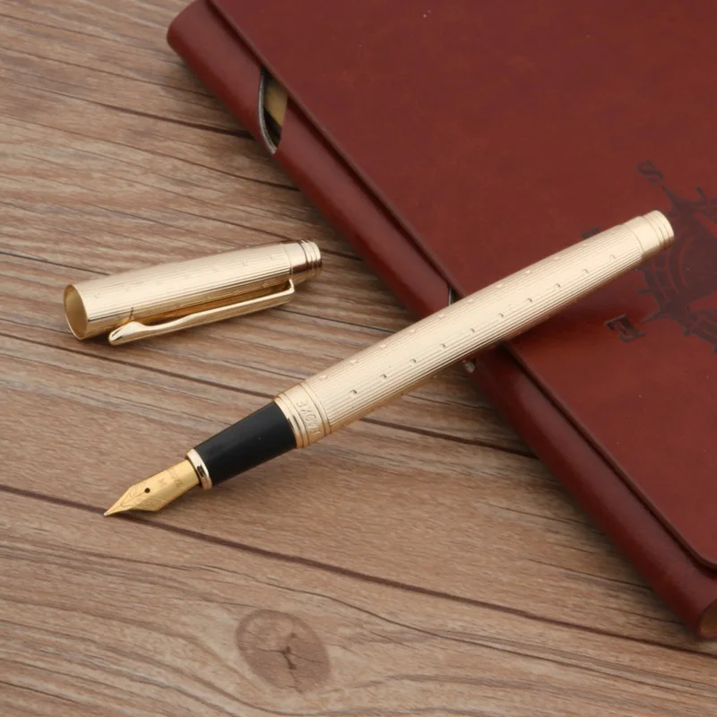 luxury GOLDEN Medium Nib Star pattern waves Fountain Pen signature elegante PEN Stationery Office Supplies