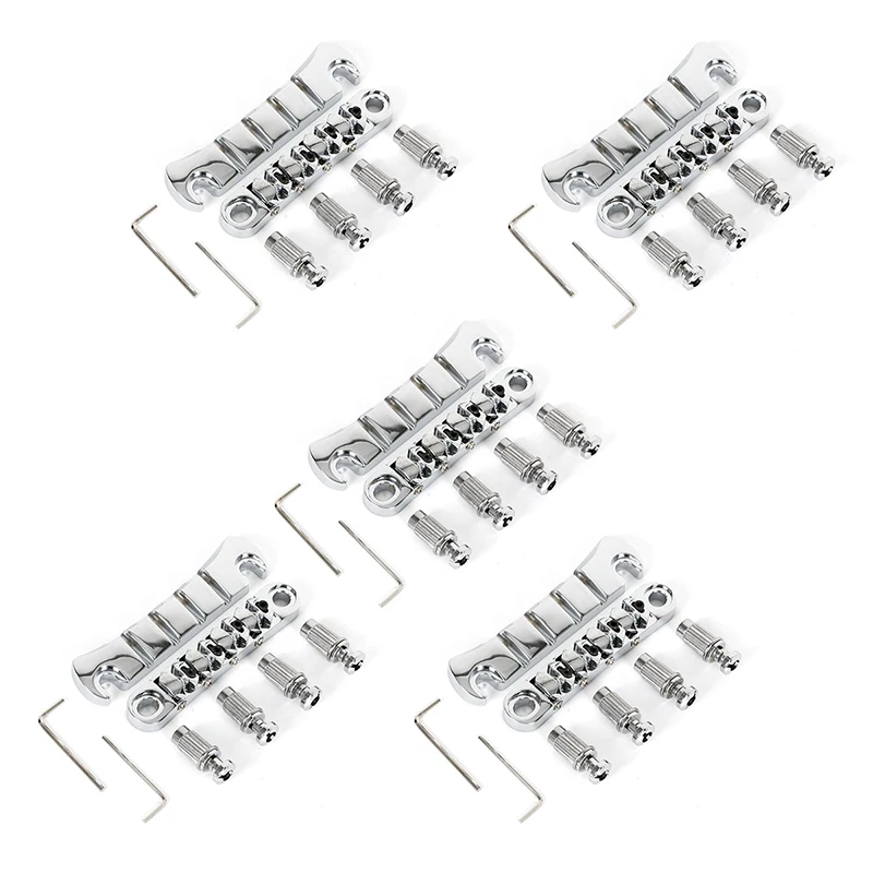 5Pcs Guitar Parts Ultimate Bass Style Bridge Tailpiece Set Unit For Electric Guitar Replacement