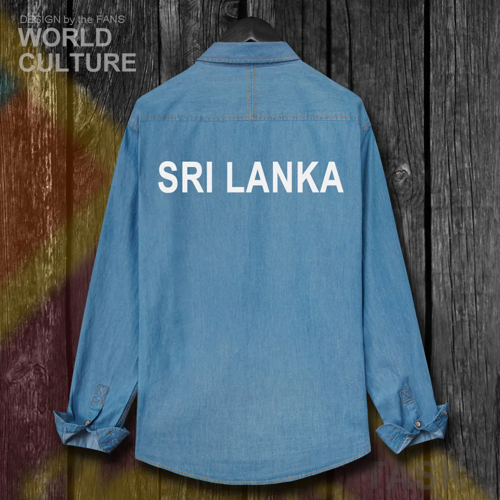 Sri Lanka Lankan LKA Ceylon Top Men Fashion Clothes Jacket Autumn Cotton Turn-down Collar Jeans Shirt Long Sleeve Cowboy Coat 20