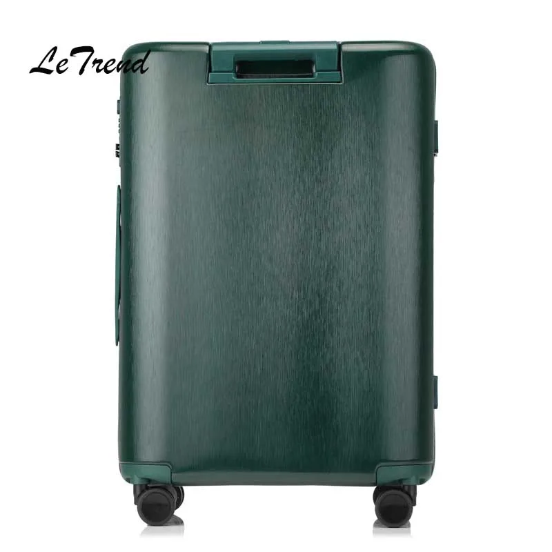 Letrend Stylish cylindrical Rolling Luggage Spinner Women Suitcases Wheels Cabin Trolley Travel Bag 20/24 inch Carry On Trunk