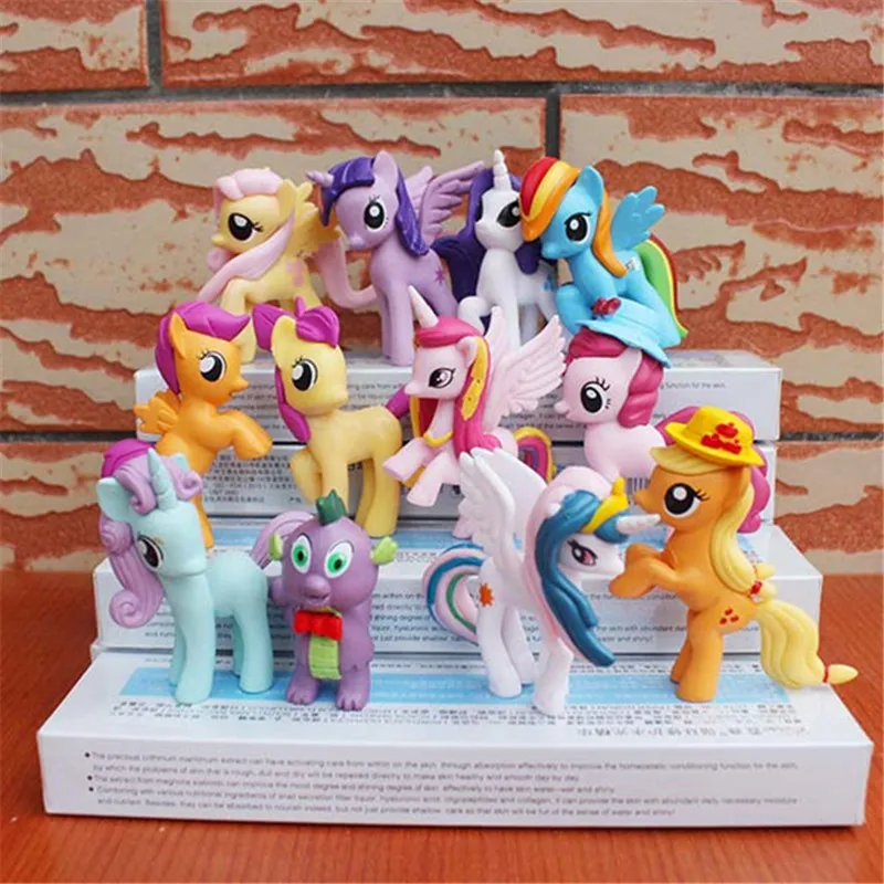 

12pcs/set Cute 5-7cm lol Unicorn horse toy For Children Birthday Holiday Christmas doll Gif mini super wings pet shop