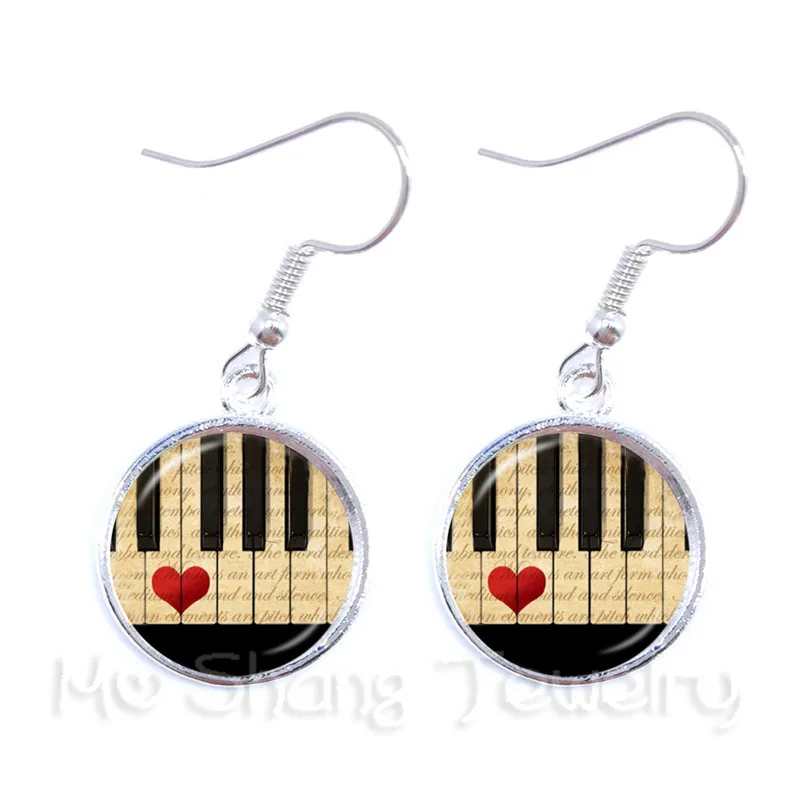 Music Note Art Picture Gem Glass Dome Earrings Pendant Music Lover's Gift Souvenirs Gift For Her