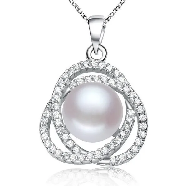 

3 color Genuine 10-11mm Super Natural Freshwater Pearl Pendant Necklace Shining Beautiful Jewelry for Charm Women