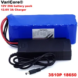 VariCore 12 V 20000mAh 18650 lithium battery miner's lamp Discharge 20A 240W xenon lamp Battery pack with PCB + 12.6V 3A Charger