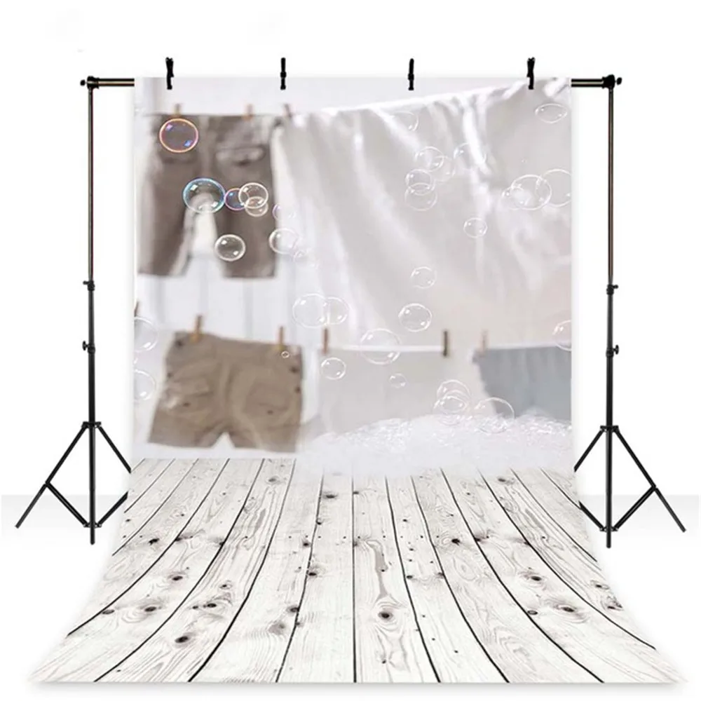 Newborn Baby Shower Photography Backdrops Vinyl Bubbles Kids Children Studio Photographer Photo Shoot Background Wood Floor