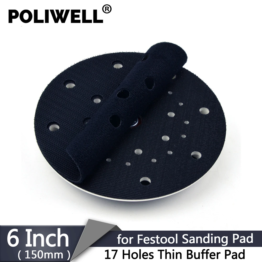 POLIWELL 1 sztuk 17 otwory Ultra cienki obsługi Festool szlifowanie Pad interfejs bufor Pad do haka i pętli ścierne papier ścierny Pad ochrony