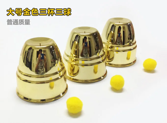 

Cups & Balls Plastic in gold Big Magic Tricks Stage Close Up Magia Magician Mentalism Illusion Gimmick Props Toys for Adult