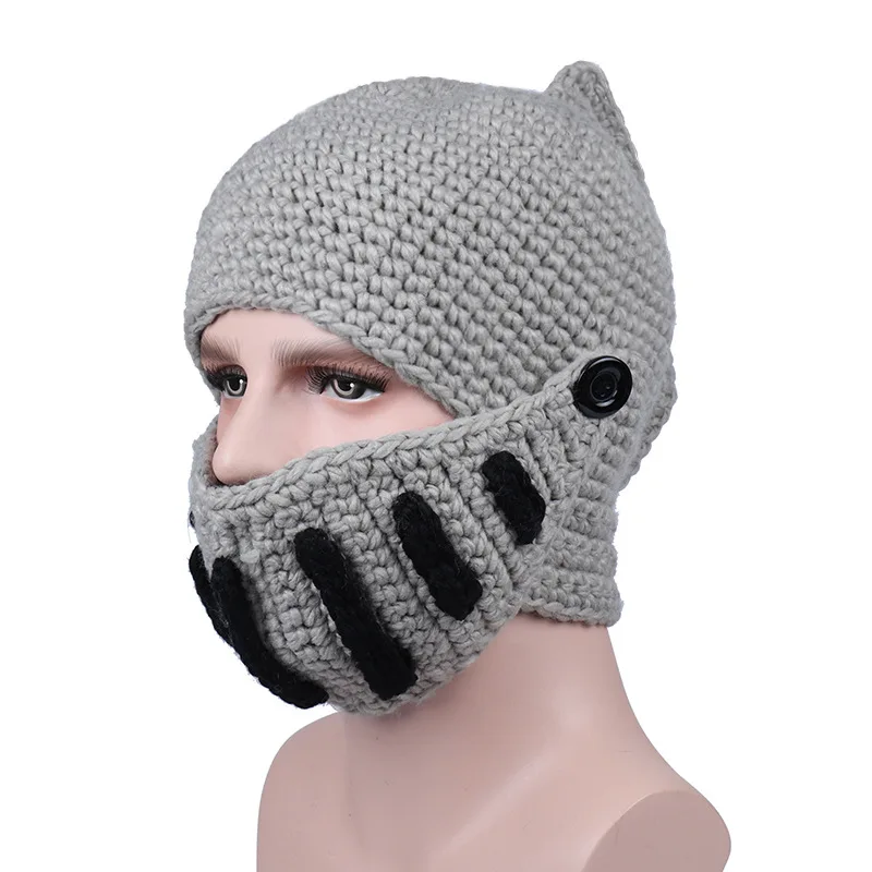 2018  Handmade Roman Knitted Hat Rome Rider Knit Hat Winter Spring Gladiator Mask Cap